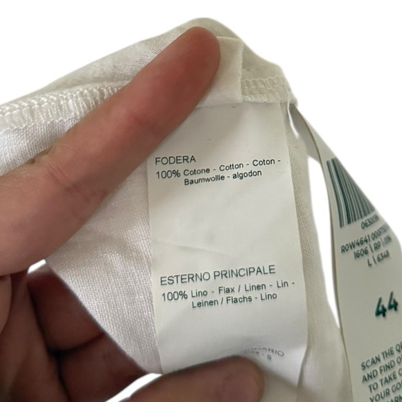 120% Lino White Linen Tie Neck Maxi Halter Dress - Picture 9 of 11